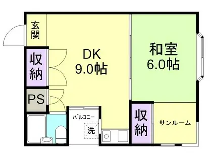 メゾン雅(1LDK/2階)の間取り写真