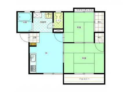 サンライフ今井(2DK/2階)の間取り写真