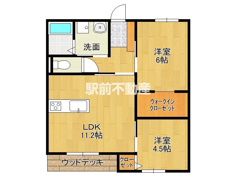 シェーネ レーベン(2LDK/1階)の間取り写真