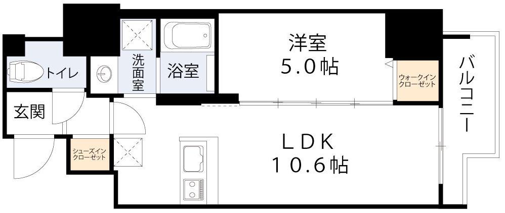 フェルザ福島(1LDK/4階)の間取り写真