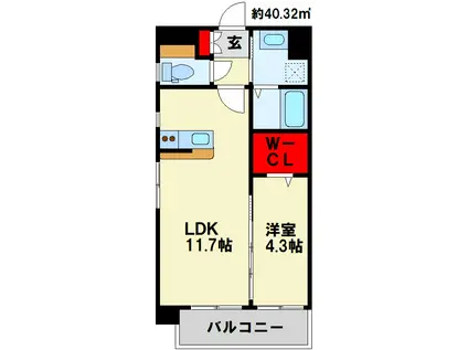 MALVAROSA(1LDK/6階)の間取り写真