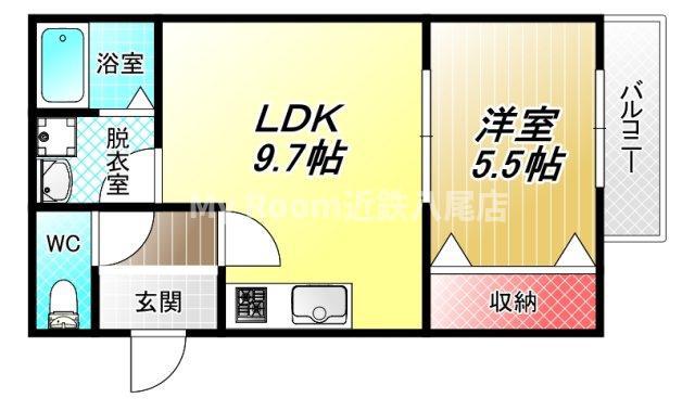 MARKVILLA加美(1LDK/1階)の間取り写真