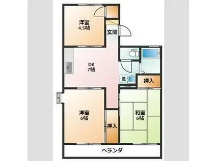 ハイマートエルB(3DK/2階)の間取り写真