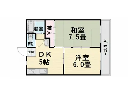 第一宮崎マンション(2DK/4階)の間取り写真