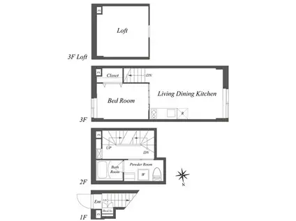 PAIR新大久保(1LDK/1階)の間取り写真