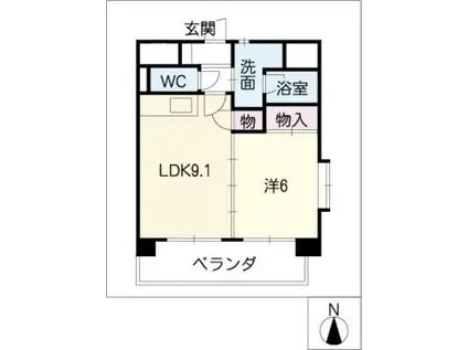 シャルム70(1LDK/1階)の間取り写真
