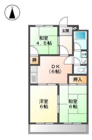 サンマンション(3DK/7階)の間取り写真