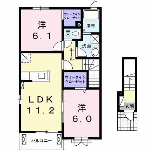 シーサイド・カーサ(2LDK/2階)の間取り写真
