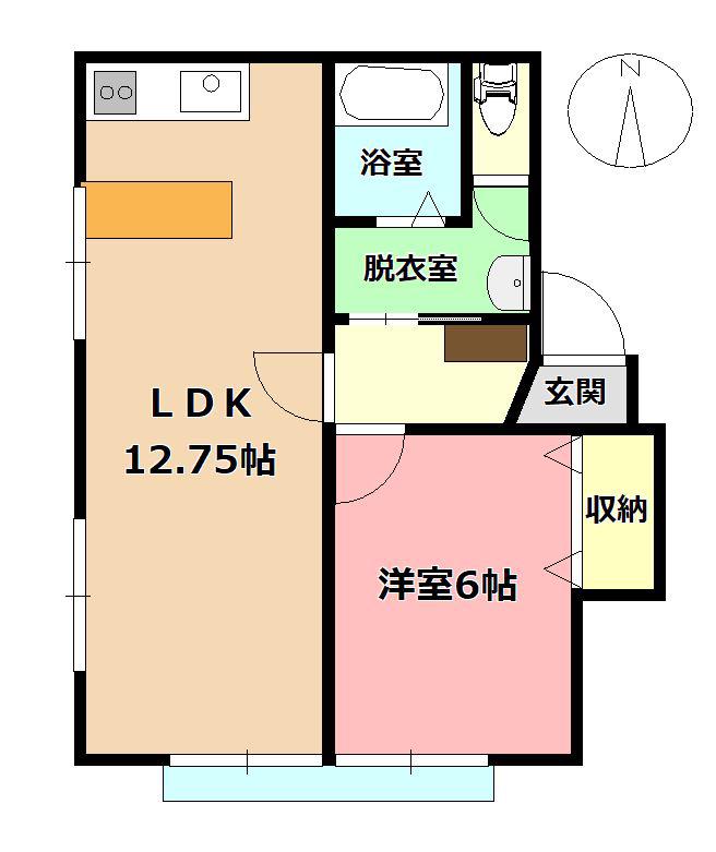 フォートレスK(1LDK/1階)の間取り写真