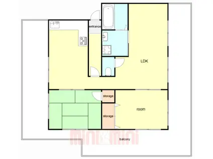 リリーフ中山手(2LDK/3階)の間取り写真