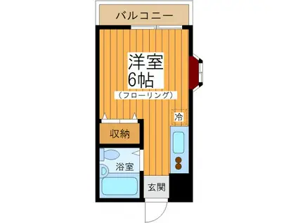 パインフラッツ(ワンルーム/2階)の間取り写真