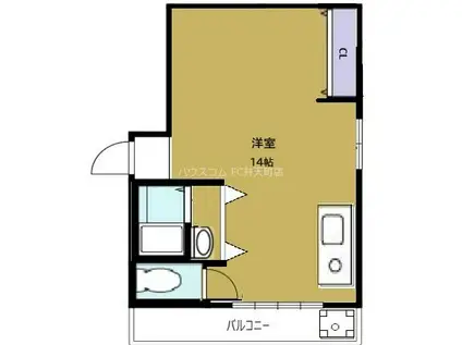 ウインパレス弁天(ワンルーム/4階)の間取り写真