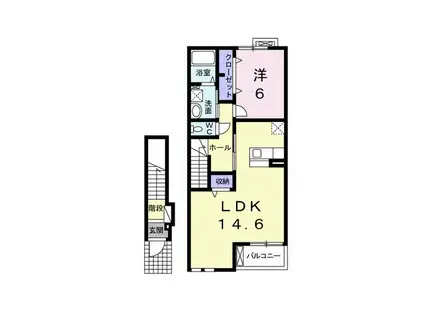クラールメゾン(1LDK/2階)の間取り写真