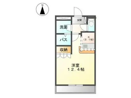 アコードパレス(1K/1階)の間取り写真