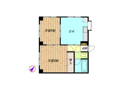 第三丸山台コーポ(2DK/3階)の間取り写真