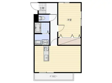 アモリールII(1LDK/1階)の間取り写真