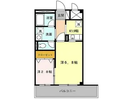 サンライトヒルズ(2K/3階)の間取り写真