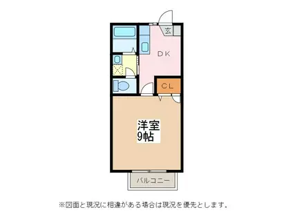 メゾン・ド・ルミエールA棟(1DK/1階)の間取り写真