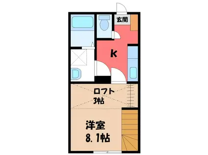 パーチェ飯田(1K/1階)の間取り写真