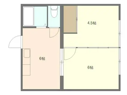 コーポ大南(2DK/2階)の間取り写真