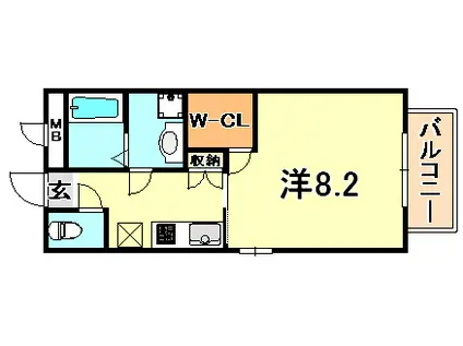 エミネンス魚崎(1K/1階)の間取り写真