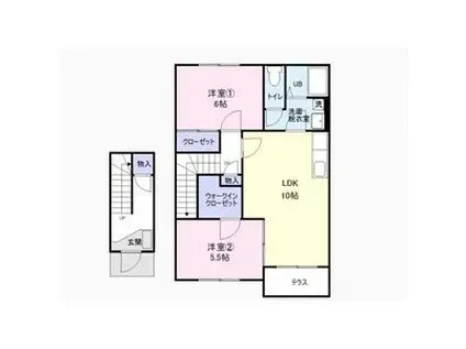 オーシャンブリーズII(2LDK/2階)の間取り写真