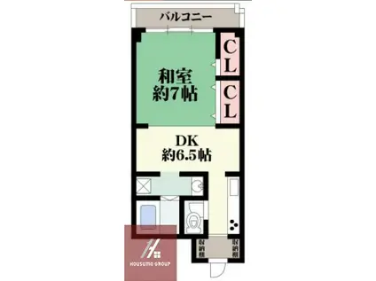 京橋マンション(1K/5階)の間取り写真