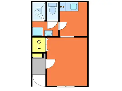 パスティア新倉敷(1K/1階)の間取り写真