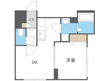 ロイヤルハイアット(1LDK/1階)の間取り写真
