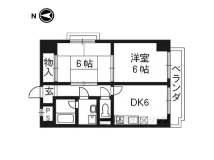 CORT UESHO(2DK/5階)の間取り写真