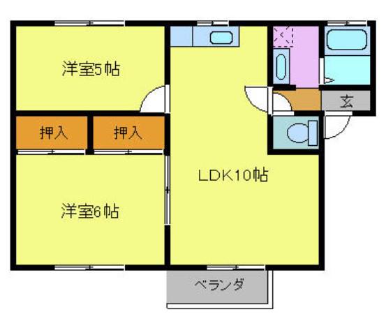 メールメゾン(2LDK/1階)の間取り写真