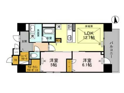 IBCレジデンス ウエスト (2LDK/10階)の間取り写真