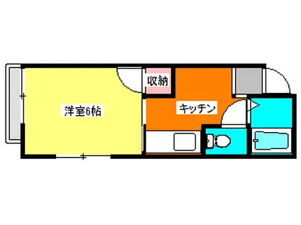 サイクルハイツ2(1K/3階)の間取り写真