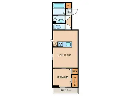 スリーエイトキミ(1LDK/1階)の間取り写真