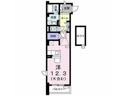 パーク青陽(ワンルーム/2階)の間取り写真