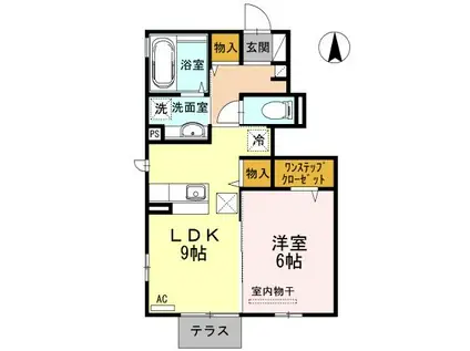 ヴィレッジロイヤル白鳥 D(1LDK/1階)の間取り写真