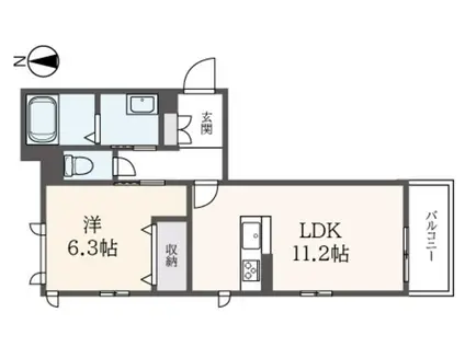 ベルフルール(1LDK/2階)の間取り写真