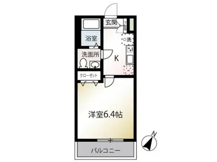 MQUARTO湘南海岸公園II(1K/1階)の間取り写真