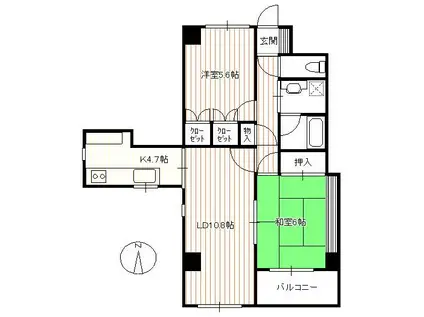 アイディーコート新御徒町(2LDK/5階)の間取り写真