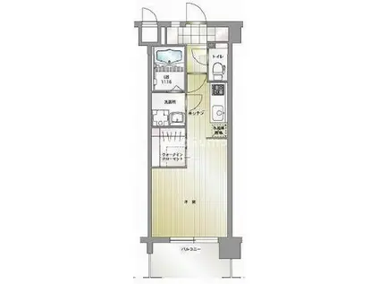 エンクレスト博多駅南III(1K/7階)の間取り写真