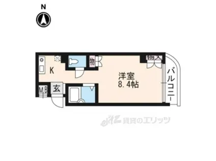 ブランネージュ四条大宮(1K/5階)の間取り写真