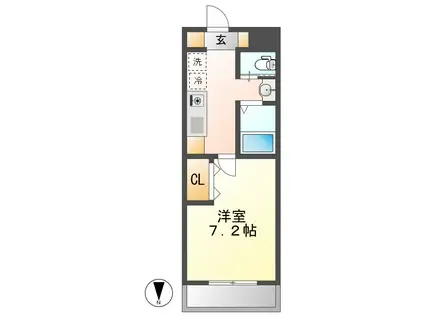 A・CITY名港 (1K/4階)の間取り写真