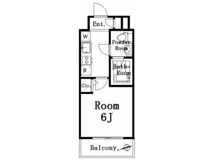 プレールドゥーク池袋(1K/2階)の間取り写真