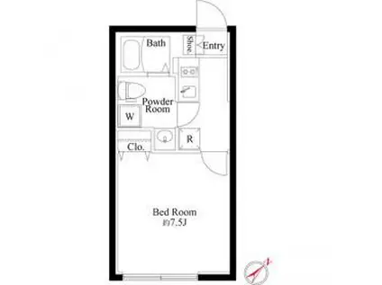 ハーモニーグラシア代々木(1K/1階)の間取り写真