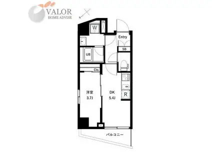 アーバンパーク東六郷II(1DK/4階)の間取り写真