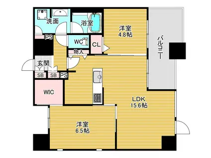 アーバネックス高槻芥川(2LDK/8階)の間取り写真