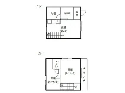近鉄鈴鹿線 鈴鹿市駅 徒歩7分 2階建 築33年(1SDK/1階)の間取り写真