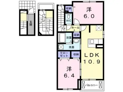 スター・ヒル桜木(2LDK/3階)の間取り写真