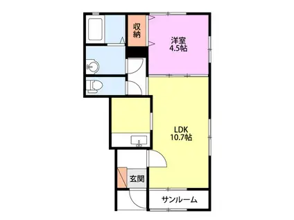 サンハイムラベスト(1LDK/1階)の間取り写真