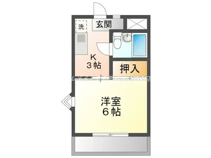 サンシャイン東橋良(1K/2階)の間取り写真